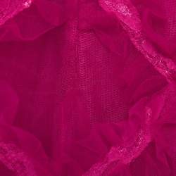 مملوكة مسبقًا Notte By Marchesa Pink Tulle Ruffle Detailed Sleeveless Gown M