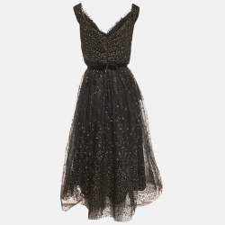 مملوكة مسبقًا فستان نوت باي ماركيزا تول لامع أسود بكتف مكشوف وسط