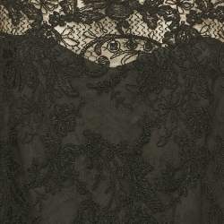 Pre Owned Notte By Marchesa Black Embroidered Tulle Mermaid Gown XL