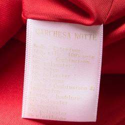 مملوكة مسبقًا Notte By Marchesa Scarlet Red Embroidered Lace Peplum Dress M