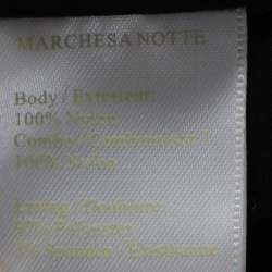 Pre Owned Notte By Marchesa Black and Gold Floral Lace Applique Dress M