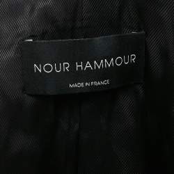 Pre Owned Nour Hammour Black Studded Leather Zip-Up Jacket S