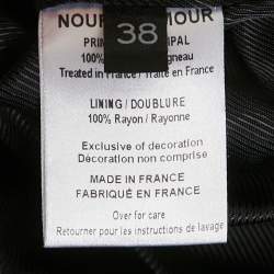 Pre Owned Nour Hammour Black Studded Leather Zip-Up Jacket S