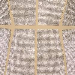 مملوكة مسبقًا فستان نو بيج مزين بأحجار الراين جيرسي بدون حمالات ميني مقاس صغير