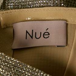 مملوكة مسبقًا فستان نو بيج مزين بأحجار الراين جيرسي بدون حمالات ميني مقاس صغير