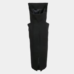 Pre Owned Nué Black Crepe Structured Strapless Allegra Dress M