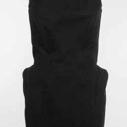 Pre Owned Nué Black Crepe Structured Strapless Allegra Dress M