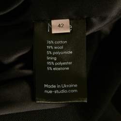 Pre Owned Nué Black Crepe Structured Strapless Allegra Dress M