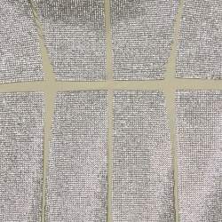 مملوكة مسبقًا فستان نو بيج مزين بأحجار الراين جيرسي بدون حمالات ميني مقاس صغير