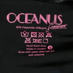 Pre Owned Oceanus Swimwear Black Velvet Embellished Mini Dress S