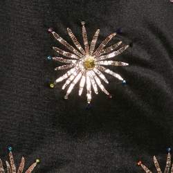 Pre Owned Oceanus Swimwear Black Velvet Embellished Mini Dress S