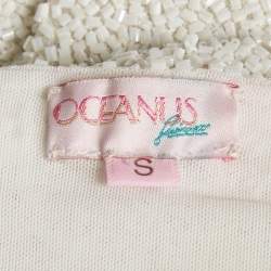 Oceanus Swimwear White Beaded Jersey Marina Dress S