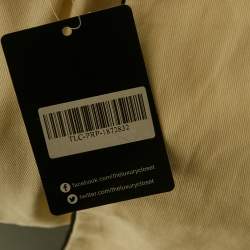 Pre Owned بنطلون أودميوز كريب أبيض بكمر عالي وواسع الساق مقاس صغير (سمول)