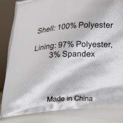 Pre Owned بنطلون أودميوز كريب أبيض بكمر عالي وواسع الساق مقاس صغير (سمول)