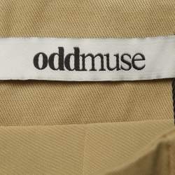 Pre Owned Oddmuse Dry Sage Gabardine Mix Cinched High Waist Trousers XS