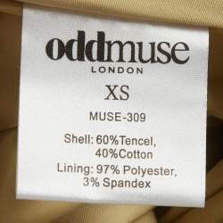 Pre Owned Oddmuse Dry Sage Gabardine Mix Cinched High Waist Trousers XS