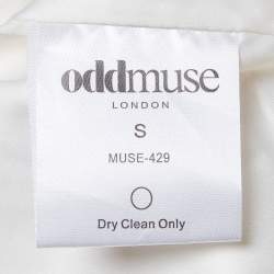 Pre Owned Oddmuse Cream Button Embellished Cotton Blend Midi Dress S
