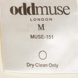 Pre Owned Oddmuse White Crepe Button Detail Structured Mini Dress M