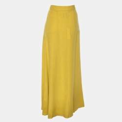 مملوكة مسبقًا تنورة ماكسي أوديلاين ويسلونيا جاكار أصفر مقاس صغير