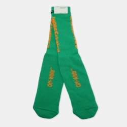 مملوكة مسبقًا Off-White Green Bubble Front Cotton Socks One Size 