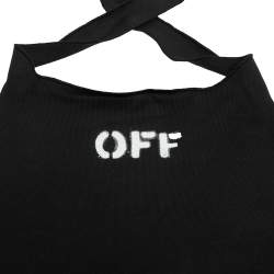 Pre Owned Off-White Black Jersey Logo Printed Bandana Mask L/XL