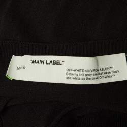 Off-White Black Rib Knit Logo Strap Fitted Short Dress M