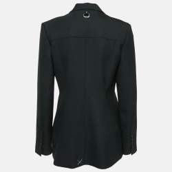 Off-White Black Wool Blend Cargo Round Pocket Detail Jacket M