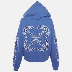 Pre Owned Off-White Blue Bandana Art Cotton Hoodie XS