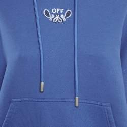 Pre Owned Off-White Blue Bandana Art Cotton Hoodie XS