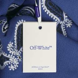 Pre Owned Off-White Blue Bandana Art Cotton Hoodie XS