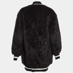 Pre Owned Off-White Black Faux Fur Oversized Sweater Cardigan M