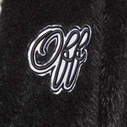 Pre Owned Off-White Black Faux Fur Oversized Sweater Cardigan M