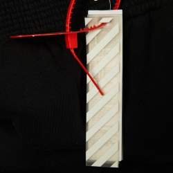 Pre Owned Off-White Black Woman Print Cotton Wide Leg Trousers S