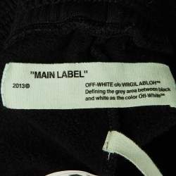 Pre Owned Off-White Black Woman Print Cotton Wide Leg Trousers S