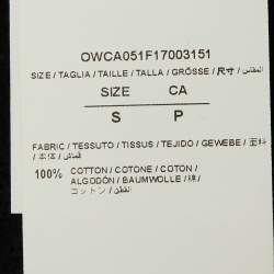 Pre Owned Off-White Black Woman Print Cotton Wide Leg Trousers S