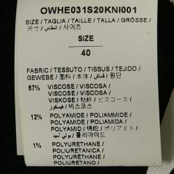 Pre Owned Off-White Black Rib Knit Back Open Fitted Top S