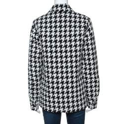 Off-White Monochrome Wool Blend Houndstooth Jacket M