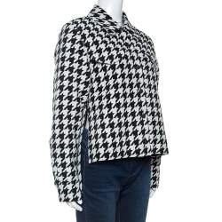 Off-White Monochrome Wool Blend Houndstooth Jacket M