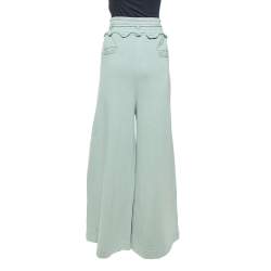 Off-White Sage Green Off Print Cotton Wide Leg Sweatpants L