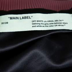 Off-White Purple Crushed Velvet Zipper Front Bomber Jacket M