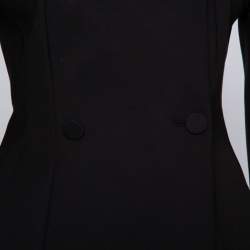 Off-White Black Crepe Off Shoulder Asymmetrical Hem Blazer M