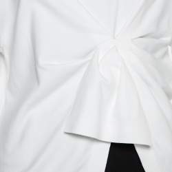 Pre Owned Off-White White Cotton Knot Detail Sweatshirt M