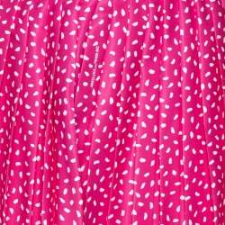 Off-White Pink Printed Satin Plisse Wide Leg Culottes M