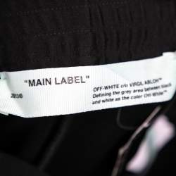 مملوكة مسبقًا Off-White Black Stretch Knit Flared Silhouette Track Pants M