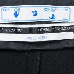 Pre Owned Off-White Black Crepe Skirt Panel Tailored Trousers L