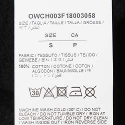 Pre Owned Off-White Black Printed Cotton Knit Wide-Leg Sweat Pants S