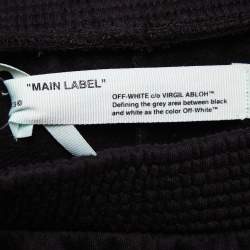 Pre Owned Off-White Black Printed Cotton Knit Wide-Leg Sweat Pants S