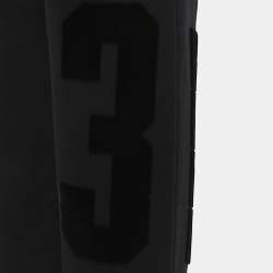 Pre Owned Off-White Black Printed Cotton Knit Wide-Leg Sweat Pants S