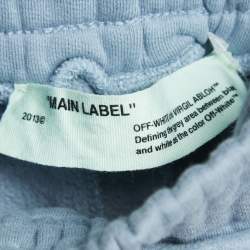 Pre Owned Off-White Blue Cotton Wide Leg Sweatpants XXS