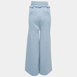 Pre Owned Off-White Blue Cotton Wide Leg Sweatpants XXS